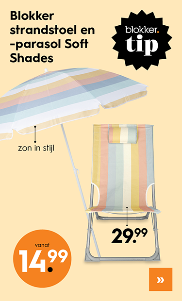 Blokker strandstoel en -parasol Soft Shades